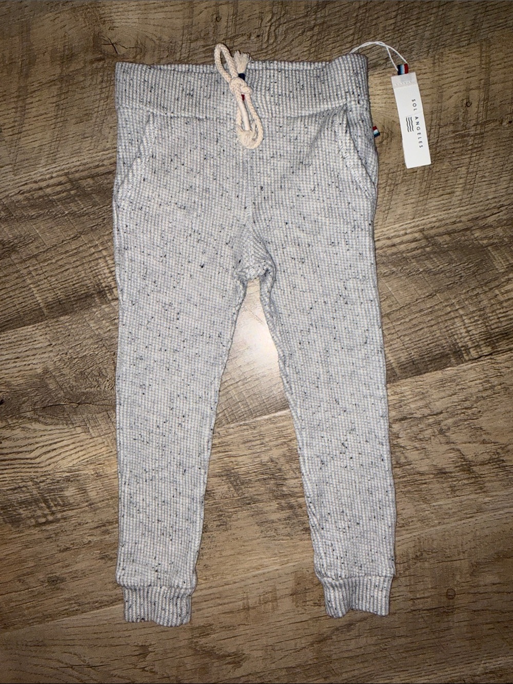 Sol Angeles Cream Top with Gray Knit Joggers - Picture 2 of 3